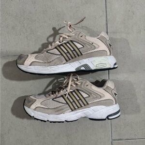 Adidas Cream and Gray Athletic Shoes